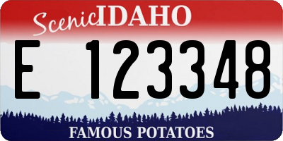 ID license plate E123348