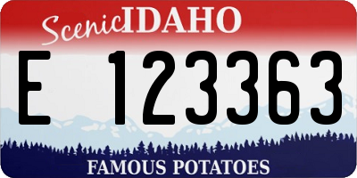 ID license plate E123363