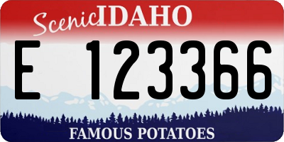 ID license plate E123366