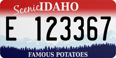 ID license plate E123367