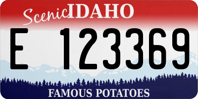 ID license plate E123369