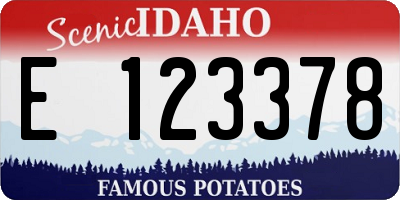 ID license plate E123378