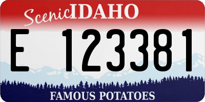 ID license plate E123381