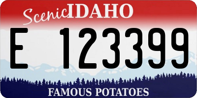 ID license plate E123399