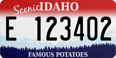 ID license plate E123402