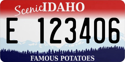 ID license plate E123406