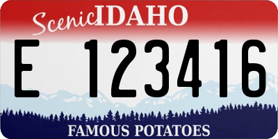 ID license plate E123416