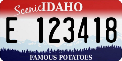 ID license plate E123418
