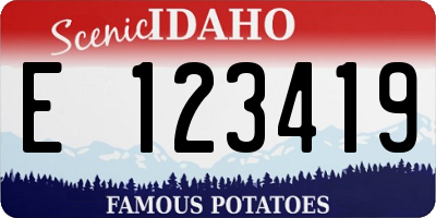 ID license plate E123419