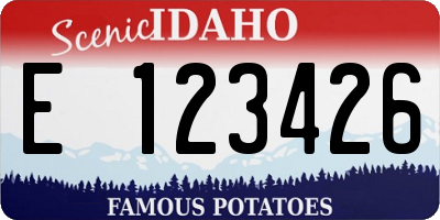 ID license plate E123426