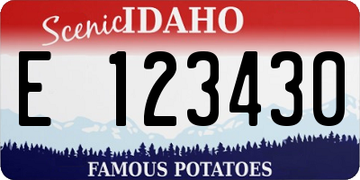 ID license plate E123430