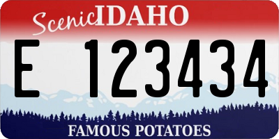 ID license plate E123434