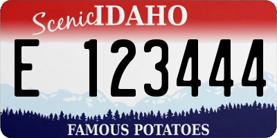 ID license plate E123444