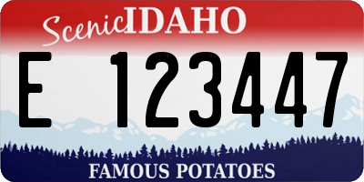 ID license plate E123447