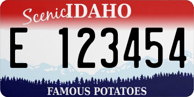 ID license plate E123454