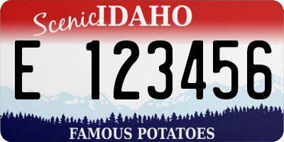 ID license plate E123456