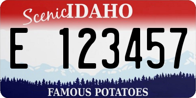 ID license plate E123457