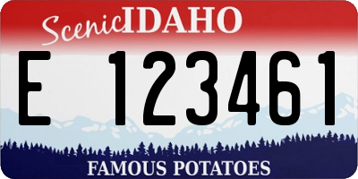ID license plate E123461