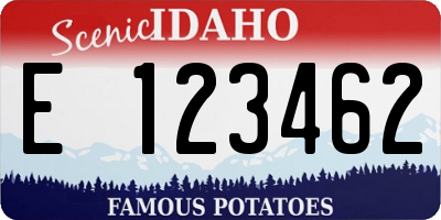 ID license plate E123462