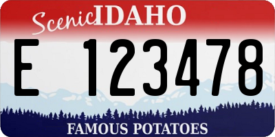 ID license plate E123478