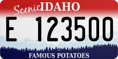 ID license plate E123500