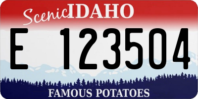 ID license plate E123504