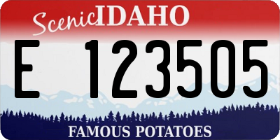 ID license plate E123505