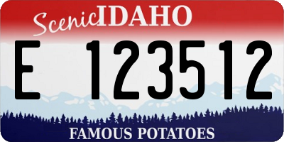 ID license plate E123512