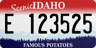 ID license plate E123525