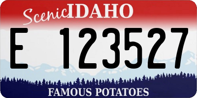 ID license plate E123527