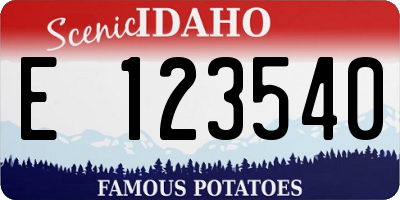 ID license plate E123540
