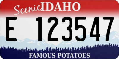 ID license plate E123547