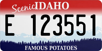 ID license plate E123551