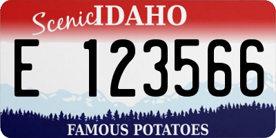 ID license plate E123566