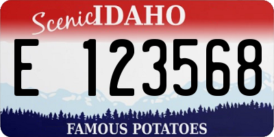 ID license plate E123568