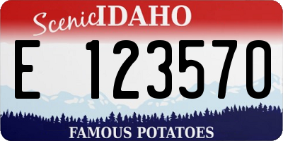 ID license plate E123570