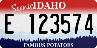 ID license plate E123574