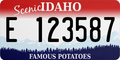 ID license plate E123587