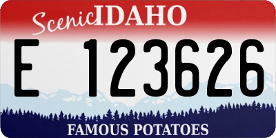 ID license plate E123626