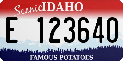 ID license plate E123640