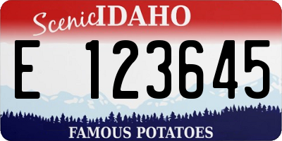 ID license plate E123645