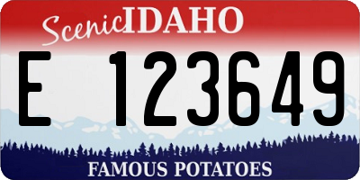 ID license plate E123649