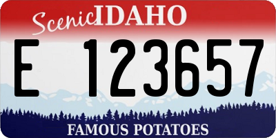 ID license plate E123657
