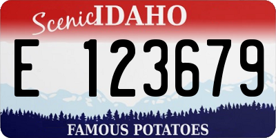 ID license plate E123679