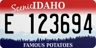ID license plate E123694