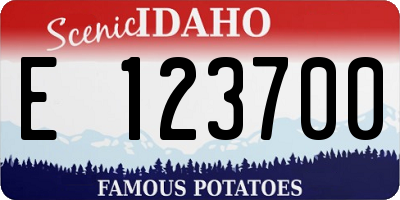 ID license plate E123700