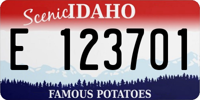ID license plate E123701