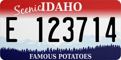 ID license plate E123714
