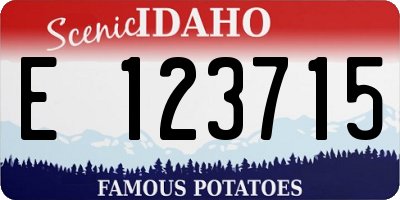 ID license plate E123715