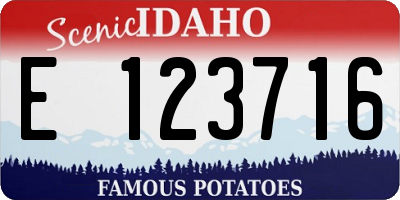ID license plate E123716